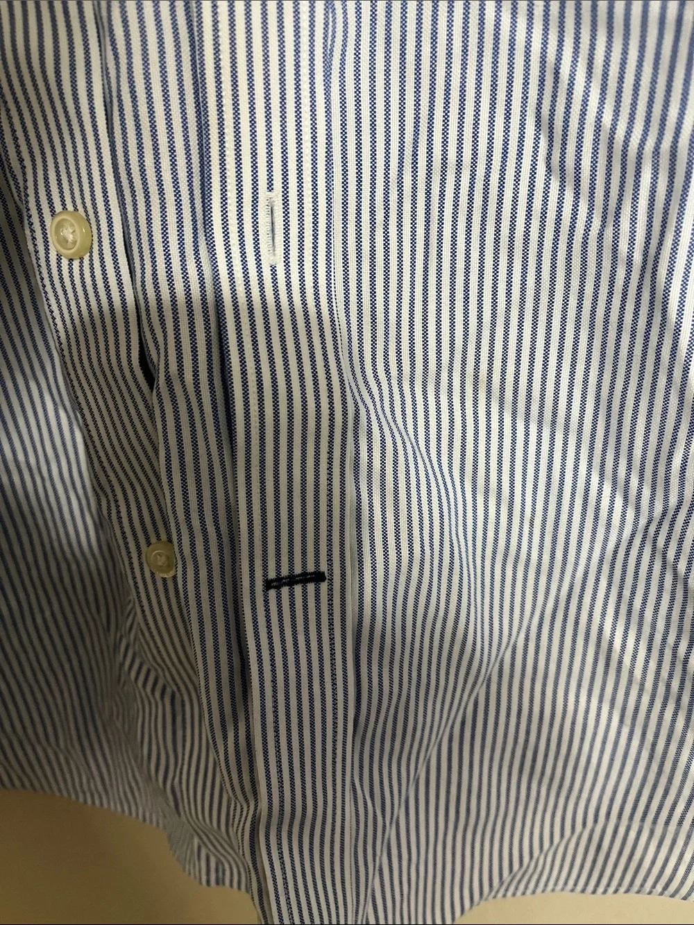 Banana Republic Men's Blue and White Pinstripe Dress Shirt